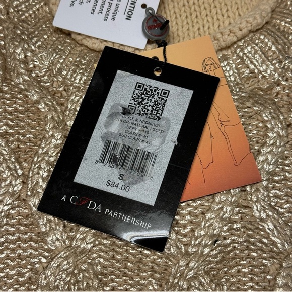 NWT Narciso Rodriguez Gold Beige Cotton Blend Cable Knit Sweater - Size Small - Picture 13 of 15